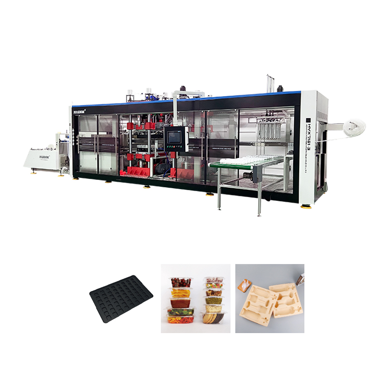 HYX-7161 Tekanan positif dan negatif sepenuhnya otomatis 3 stasiun mesin thermoforming