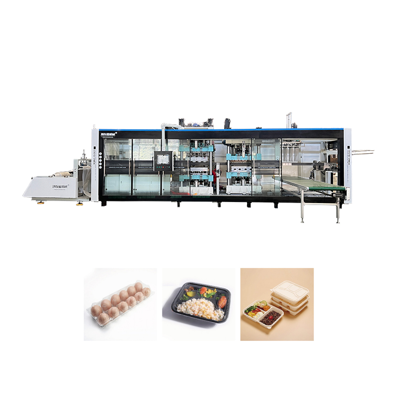 HYX-7185 Tekanan positif dan negatif sepenuhnya otomatis 3 stasiun mesin thermoforming