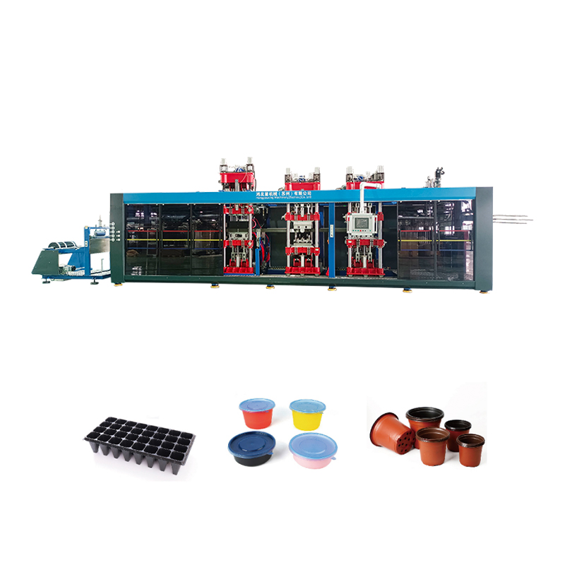 HYX-7161 Tekanan positif dan negatif sepenuhnya otomatis 4 stasiun mesin thermoforming